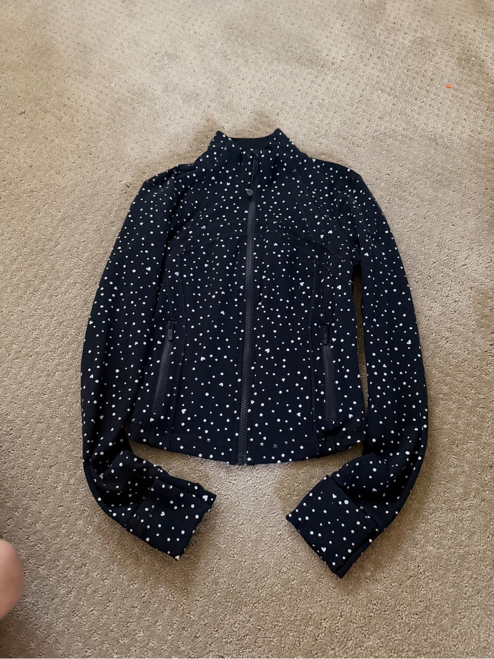 lululemon athletica Black Polka Dot Bomber Jacket